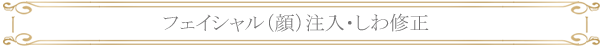 フェイシャル（顔）注入・しわ修正